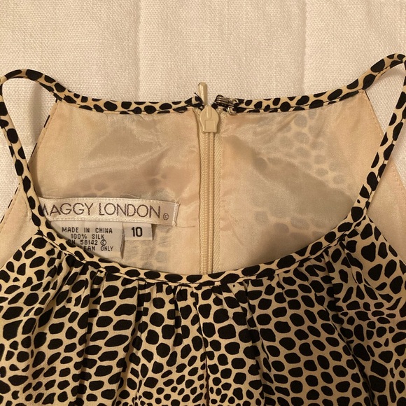 Vintage Maggie London Silk Cocktail Dress, Size 10 - Picture 2 of 5